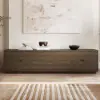 Arune 200 cm Arched Glass Doors Smoked Brown TV Stand with Storage and LED