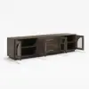 Arune 200 cm Arched Glass Doors Smoked Brown TV Stand with Storage and LED