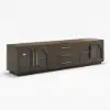 Arune 200 cm Arched Glass Doors Smoked Brown TV Stand with Storage and LED