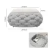 Cocaro Outdoor Hand-Woven Rope Footrest Storage Ottoman in Light Grey