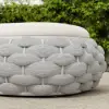 Cocaro Outdoor Hand-Woven Rope Footrest Storage Ottoman in Light Grey