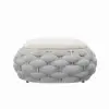 Cocaro Outdoor Hand-Woven Rope Footrest Storage Ottoman in Light Grey