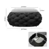 Cocaro Outdoor Hand-Woven Rope Footrest Storage Ottoman in Dark Grey