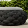 Cocaro Outdoor Hand-Woven Rope Footrest Storage Ottoman in Dark Grey