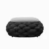 Cocaro Outdoor Hand-Woven Rope Footrest Storage Ottoman in Dark Grey