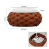 Cocaro Outdoor Hand-Woven Rope Footrest Storage Ottoman in Orange