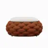 Cocaro Outdoor Hand-Woven Rope Footrest Storage Ottoman in Orange