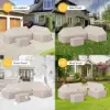 Picture of Slatera Outdoor 600D Tough Canvas Waterproof Patio Furniture Set Covers in Ivory