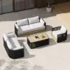Costra Outdoor 600D Tough Canvas Waterproof Patio Furniture Set Covers in Ivory