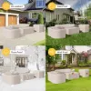 Costra Outdoor 600D Tough Canvas Waterproof Patio Furniture Set Covers in Ivory