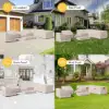 Grida Outdoor 600D Tough Canvas Waterproof Patio Furniture Set Covers in Ivory