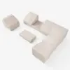 Grida Outdoor 600D Tough Canvas Waterproof Patio Furniture Set Covers in Ivory