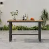 Tevara Outdoor Teak Wood Slat Top & Dark Grey Aluminium Frame Bar Table for Patio