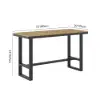 Tevara Outdoor Teak Wood Slat Top & Dark Grey Aluminium Frame Bar Table for Patio
