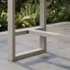 Tevara Outdoor Teak Wood Slat Top & Sand Aluminium Frame Bar Table for Patio