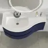 Picture of 35" Navy Floating Single Curved Bathroom Vanity with Sink & Storage