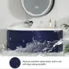 Picture of 35" Navy Floating Single Curved Bathroom Vanity with Sink & Storage