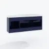 Picture of 35" Navy Floating Single Curved Bathroom Vanity with Sink & Storage