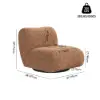 Modern 40 cm Performance Boucle Swivel Slipper Accent Chair
