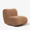 Modern 40 cm Performance Boucle Swivel Slipper Accent Chair