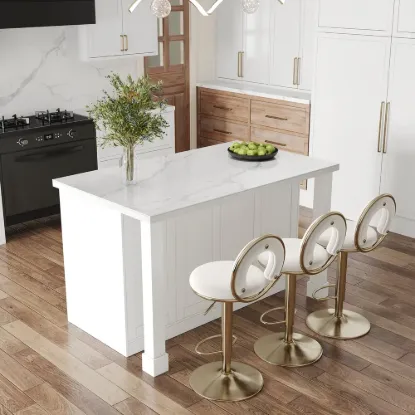 150 cm Modern White Sintered Stone Kitchen Island with Wine Storage