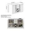150 cm Modern White Sintered Stone Kitchen Island with Wine Storage