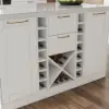 150 cm Modern White Sintered Stone Kitchen Island with Wine Storage