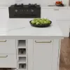 150 cm Modern White Sintered Stone Kitchen Island with Wine Storage