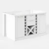150 cm Modern White Sintered Stone Kitchen Island with Wine Storage
