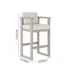 Tevara Outdoor Aluminium Frame & Teak Wood Armrest Bar Stools in Sand, Set of 2