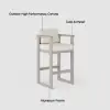 Tevara Outdoor Aluminium Frame & Teak Wood Armrest Bar Stools in Sand, Set of 2