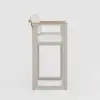 Tevara Outdoor Aluminium Frame & Teak Wood Armrest Bar Stools in Sand, Set of 2