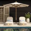 Picture of Costra Outdoor Aluminium & Rope Weave Reclining Chaise Lounge in Ivory, Set of 2