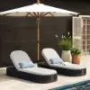 Picture of Costra Outdoor Aluminium & Rope Weave Reclining Chaise Lounge in Black, Set of 2