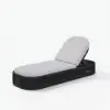 Picture of Costra Outdoor Aluminium & Rope Weave Reclining Chaise Lounge in Black, Set of 2