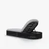 Picture of Costra Outdoor Aluminium & Rope Weave Reclining Chaise Lounge in Black, Set of 2