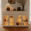 Arune 63" Whitewash Wood Sideboard with Storage & LED Lights