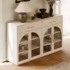 Arune 63" Whitewash Wood Sideboard with Storage & LED Lights