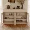 Arune 63" Whitewash Wood Sideboard with Storage & LED Lights