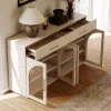 Arune 63" Whitewash Wood Sideboard with Storage & LED Lights