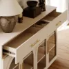 Arune 63" Whitewash Wood Sideboard with Storage & LED Lights