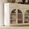 Arune 63" Whitewash Wood Sideboard with Storage & LED Lights