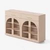 Arune 63" Natural Wood Sideboard with Storage & LED Lights