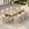 Picture of Wevara 9-Piece Outdoor Rope Weave Dining Set with 8 Chairs in Natural