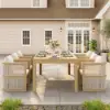 Picture of Wevara 9-Piece Outdoor Rope Weave Dining Set with 8 Chairs in Natural