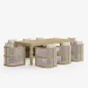 Picture of Wevara 9-Piece Outdoor Rope Weave Dining Set with 8 Chairs in Natural
