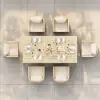 Wevara 7-Piece Outdoor Rope Weave Dining Set with 6 Chairs in Natural