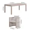 Wevara 9-Piece Outdoor Rope Weave Dining Set with 8 Chairs in Sand