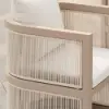 Wevara 9-Piece Outdoor Rope Weave Dining Set with 8 Chairs in Sand