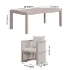 Wevara 7-Piece Outdoor Rope Weave Dining Set with 6 Chairs in Sand